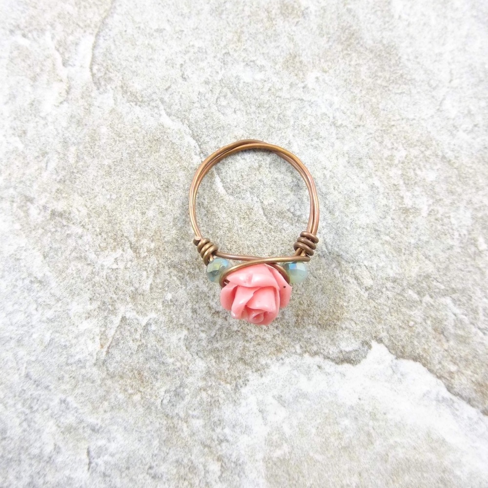 Peach rose ring - Picture 2 of 2